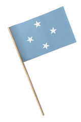 Small Micronesia flag isolated on a white background