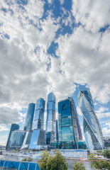 Obraz premium Modern skyscrapers of Moscow under the picturesque sky
