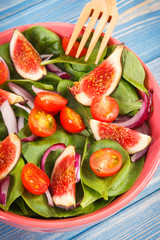 Fruit and vegetable salad with fork, healthy lifestyle and nutrition concept