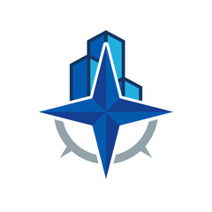 Building Compass Logo Icon Design