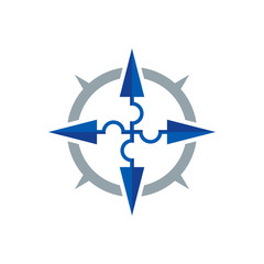 Fototapeta na wymiar Arrow Compass Logo Icon Design