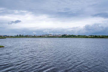 Landscape view of a urban lake.