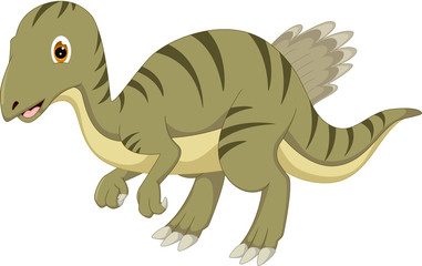cute dinosaur cartoon standing with smiling