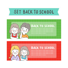 Vector illustration template banner of student for education