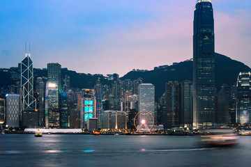hong kong harbour view with sunlight