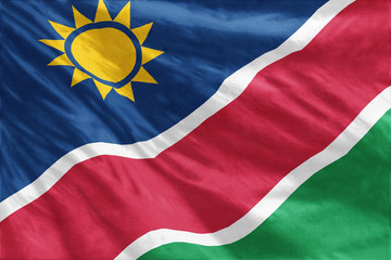 Flag of Namibia full frame close-up