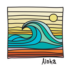 Hawaii beach, surfer poster © Flavijus Piliponis