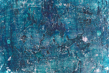 grunge blue paint concrete  wall  art texture  background
