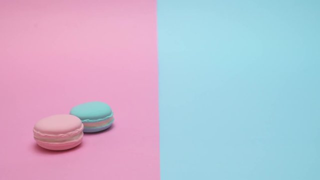 macarons placing on the punchy pastel background