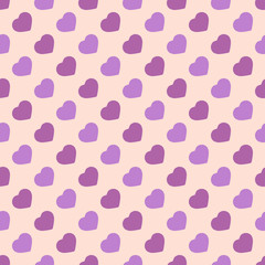 Funny colorful hearts vector simple seamless pattern.