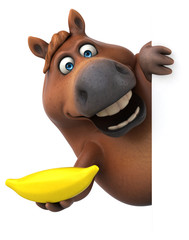 Naklejka premium Fun horse - 3D Illustration