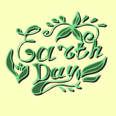 Obraz premium Template, stencil, inscription green Earth Day