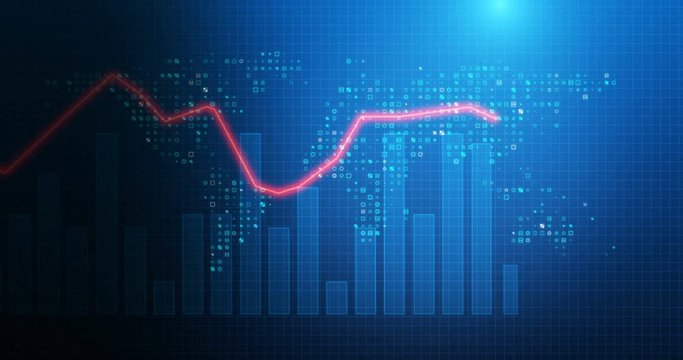 4k loop financial chart and stock market bar chart for use as  financial report and stock market presentation