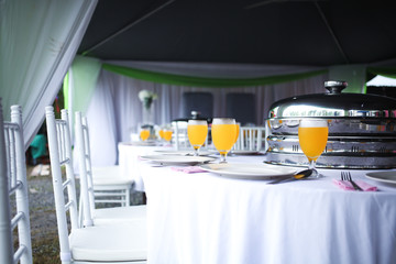 Wedding catering decor.