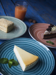 Set of various cakes