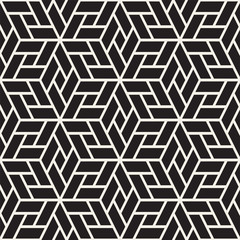 Vector seamless pattern. Modern stylish lattice texture. Repeating geometric background. Cubes with mosaic faces.