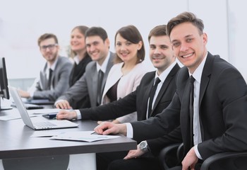 Fototapeta premium portrait of successful business team in office