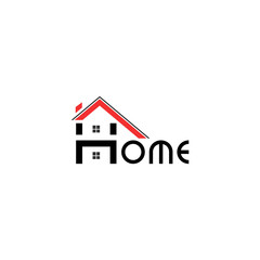 Abstract real estate, house, apartment, building logo vector design template with inscription home