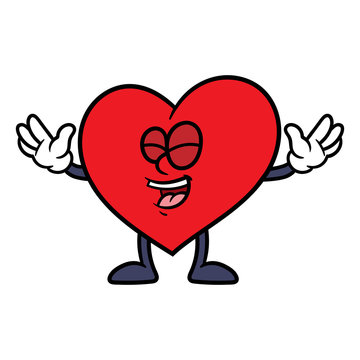 Cartoon Laughing Heart Character
