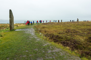 The Ring of Brodgar a Neolithic site in Orkney Islands, Scotland, Britain