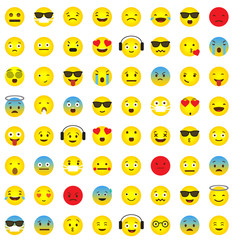 Emoji icon collection with different facial expressions