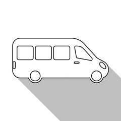 bus icon flat design. modern icon with shadow