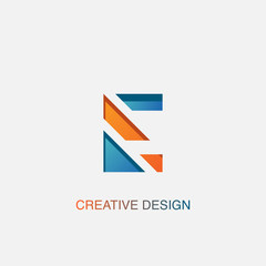 Creative letter e logo design vector template