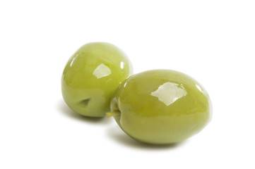 large green olives isolated