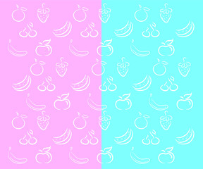 vector of line art fruit colorful background