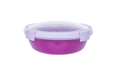 Plastic container with lid.
