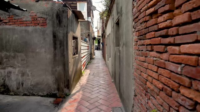 scene of the ancient narrow alley