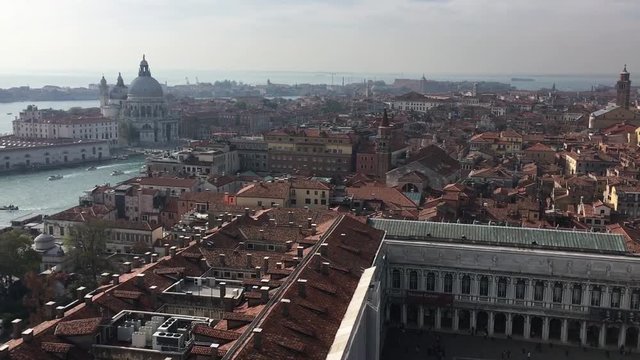 Panoramic Aerial View of Venice. Italy. Europe. Panorama of Old Town. Morning Light.