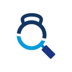 Kettle Bell Search Logo Icon Design