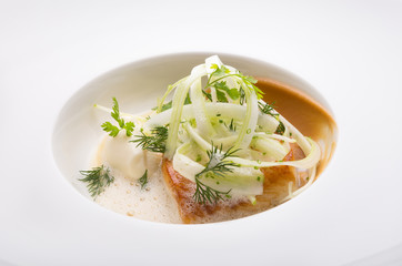 Cooked white fish fillet