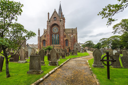 Cemetery outside St. Magnus Cathedral, Kirkwall, Orkney islands, Scotland