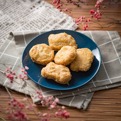 Heap of delicious fresh pies with meat.