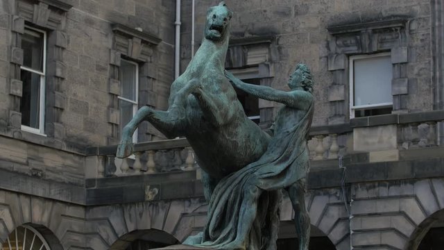 Alexander Taming Bucephalus Statue in Edinburgh