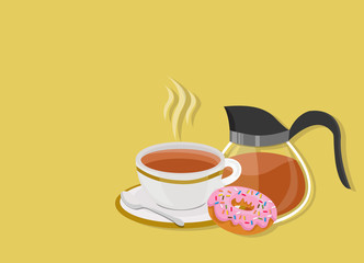 Tea time with donut