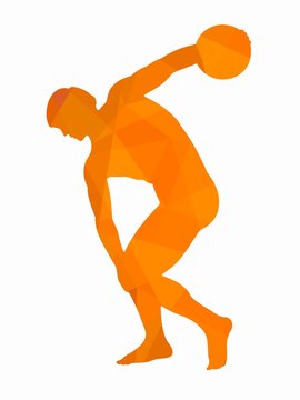 illustration of discus thrower, vector draw