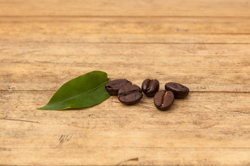 Fresh roasted coffee beans.