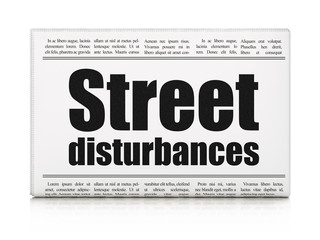 Politics concept: newspaper headline Street Disturbances on White background, 3D rendering