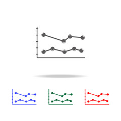 line graph type chart icon. Elements of chart and trend diagram multi colored icons. Premium quality graphic design icon. Simple icon for websites, web design, mobile app