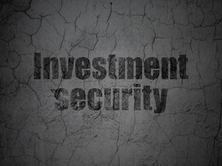 Security concept: Black Investment Security on grunge textured concrete wall background