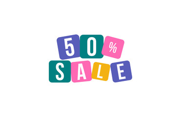 50 Percent SALE Discount Price Offer Sign