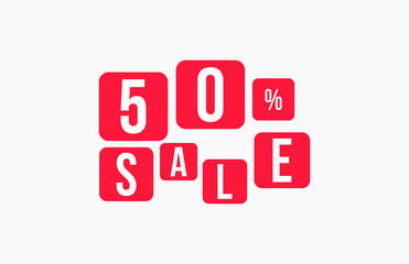 50 Percent SALE Discount Price Offer Sign