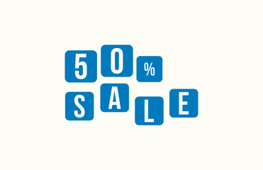 50 Percent SALE Discount Price Offer Sign