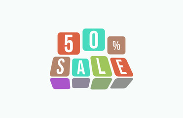 50 Percent SALE Discount Price Offer Sign
