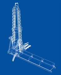 Oil rig. 3d illustration