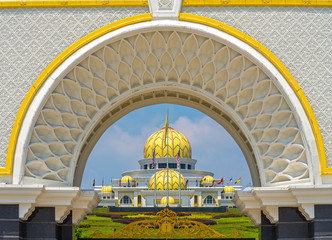 Putra Mosque, in Putrajaya federal territory, Kuala Lumpur, Malaysia.