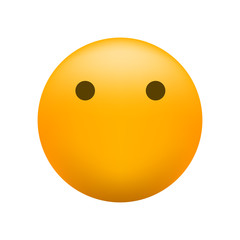 Cute Muted Emoticon on White Background. Isolated Vector Illustration 